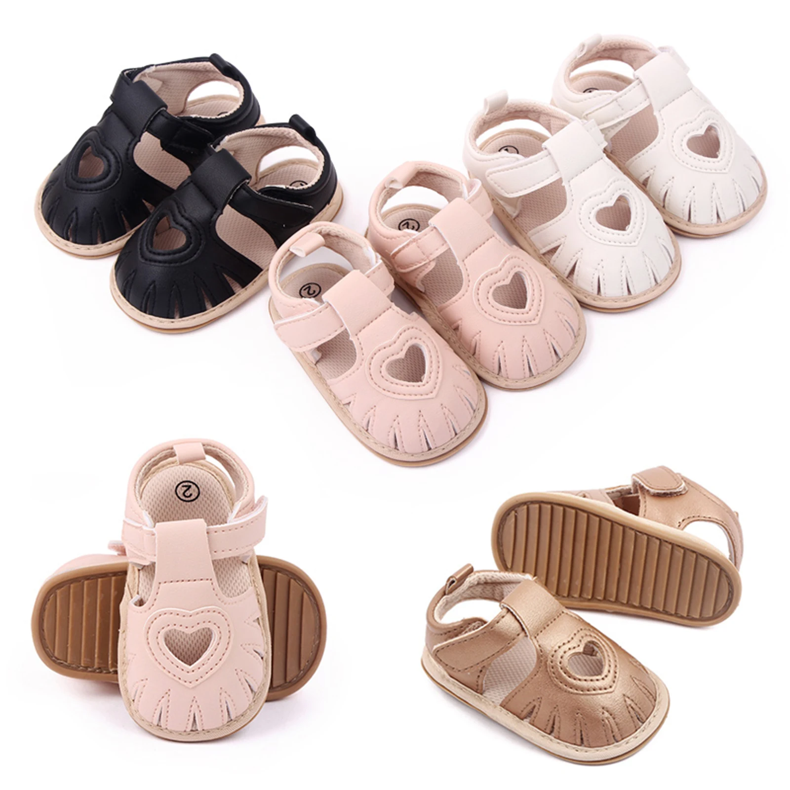 Citgeett Summer Infant Baby Girls Sandals Soft Sole Princess Flats Walking Shoes