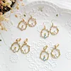 Fairy Tales Cute White Rabbit Alice in Wonderland Clip Earrings Non No Piercing Ear Hole Fairy Round Branch Clips on Earrings 3