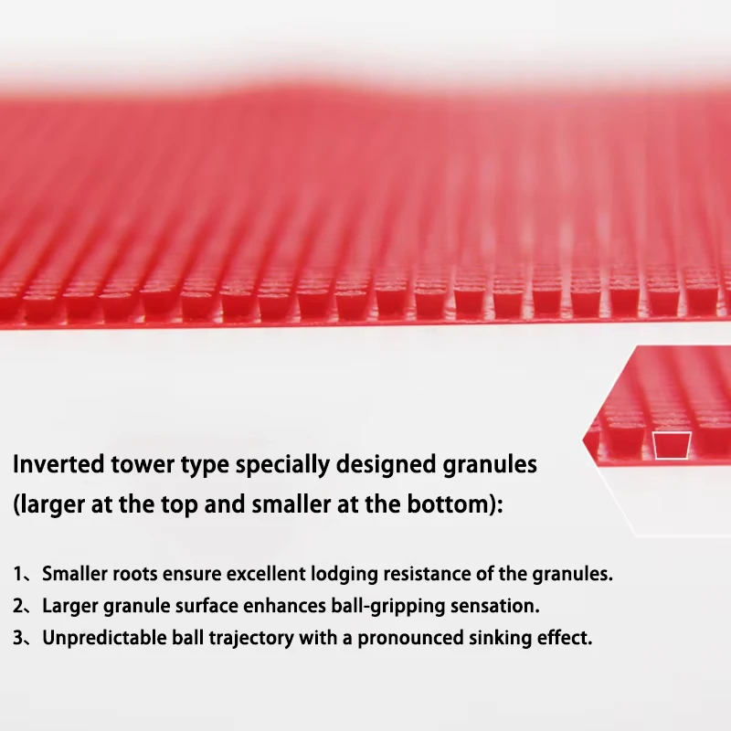 Table Tennis Rubber Guo Yuehua AC639 Inverted Trapezoidal Particles Table Tennis Rubber Long Pimples OX without Sponge