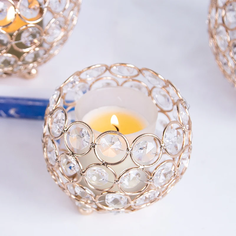 

Nordic Creative Retro Gold Candlestick Wedding Centerpieces for Tables Candle Holders Crystal Desktop Ornaments Wedding Gifts A