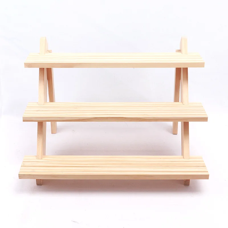 Wood Ring Display Rack Multi-Layer Earring Jewelry Rack
