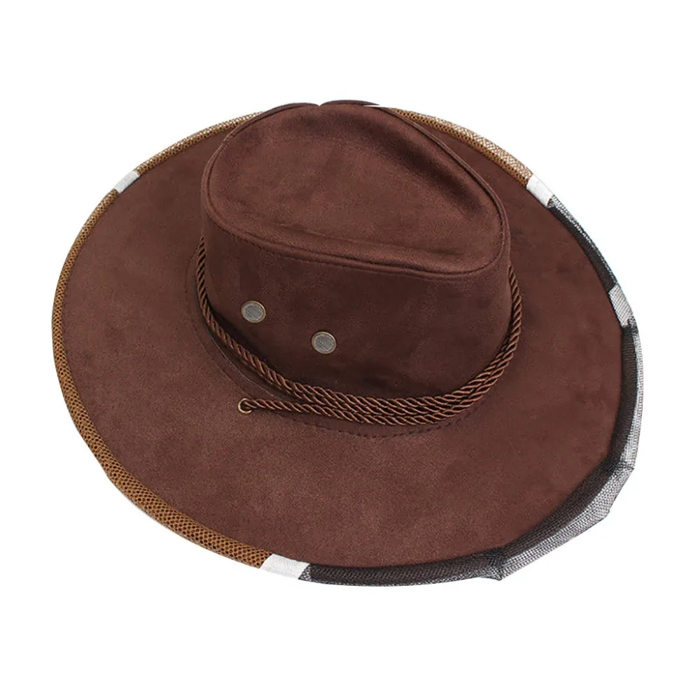 Professional Beekeeping Hat Beekeeper Cowboy Hat Anti Mosquito Bee Insect Veil Net Full Face Neck Wrap Protector