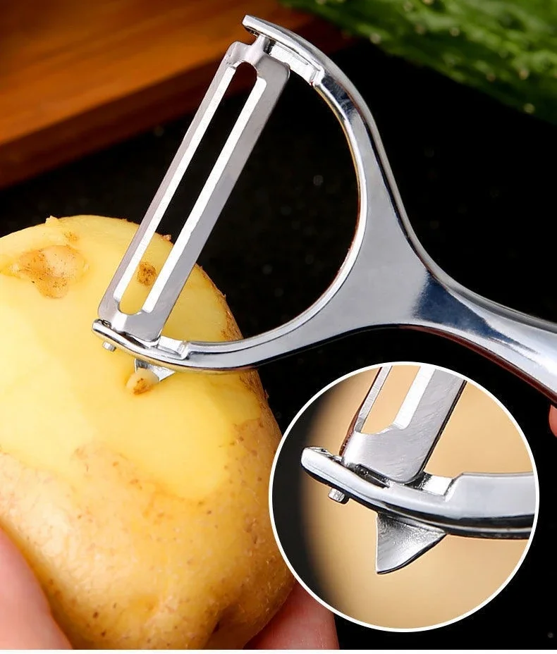 Food Grade Stainless Steel Peeler - 1PC Multi-function Carrot Grater Potato Fruit Kitchen Accessory 2025