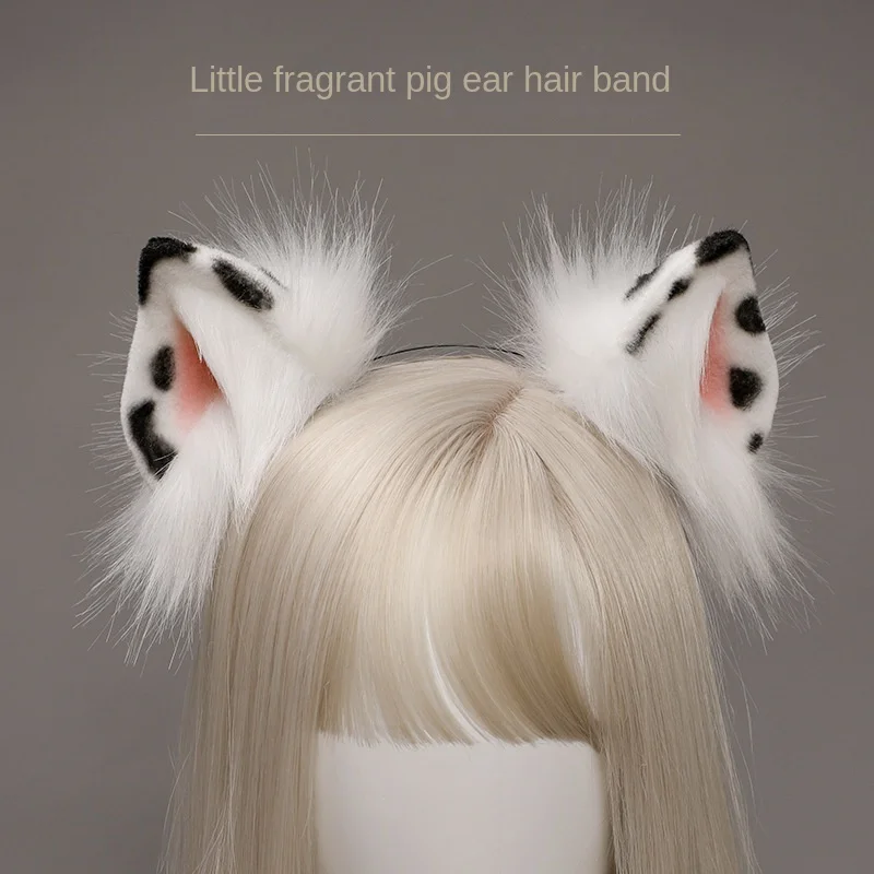 

PIG Cosplay Simulation Animal Ears Cute Plush Handmade JK Headwear Lolita Hair Accessories Pig Ears Headband Halloween Comic Con