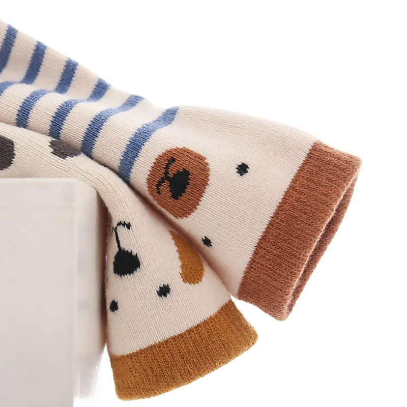 5 Pairs Baby Socks Summer Anti-Slip Baby Socks Cartoon Animal Print Infant Girls Floor Socks