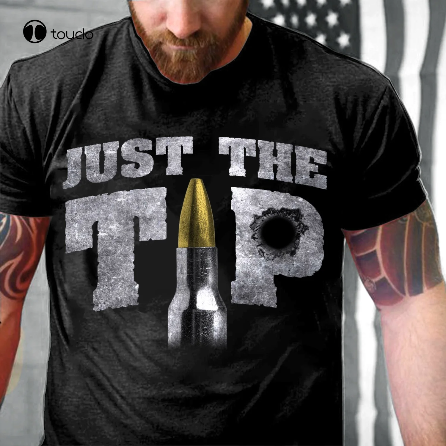 

Футболка мужская хлопковая с коротким рукавом и надписью «Just The Tip»