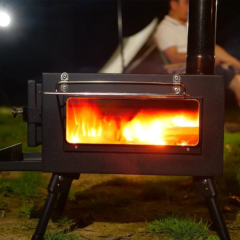 Stainless Steel Chimney Outdoor Household Rural Heating Smoke Exhaust Pipe Ventilation Camping Heating Stove Chimney Parts