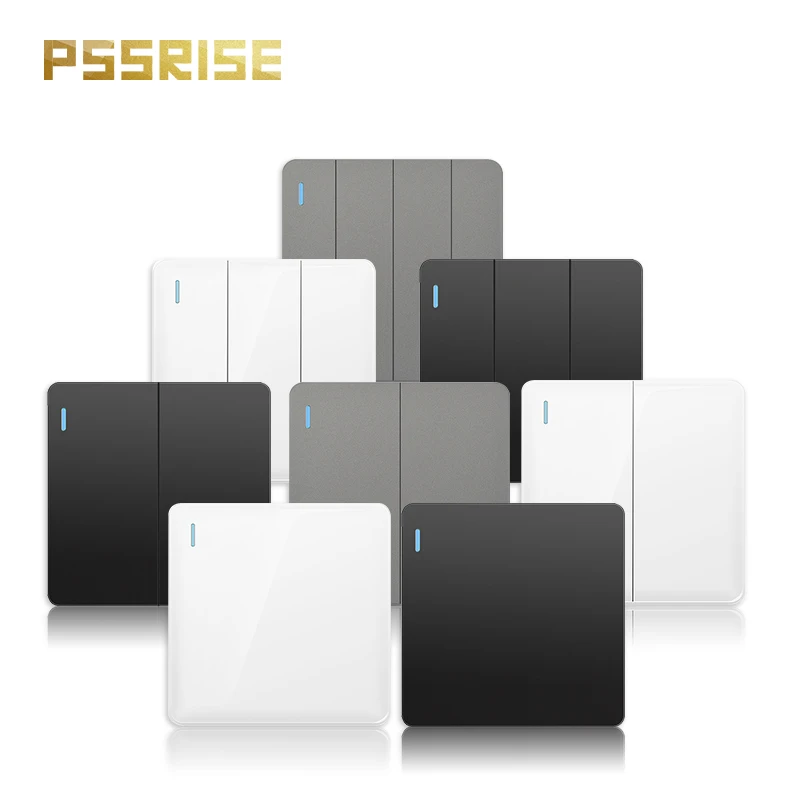 Psssrise C82 Eu Ru Uk Standard 2 Way Wall Light Switch 16A Pc Panel On Off Pulsante Di Alimentazione Interruttore A Bilanciere 1/2/3/4 Gang 86*86Mm