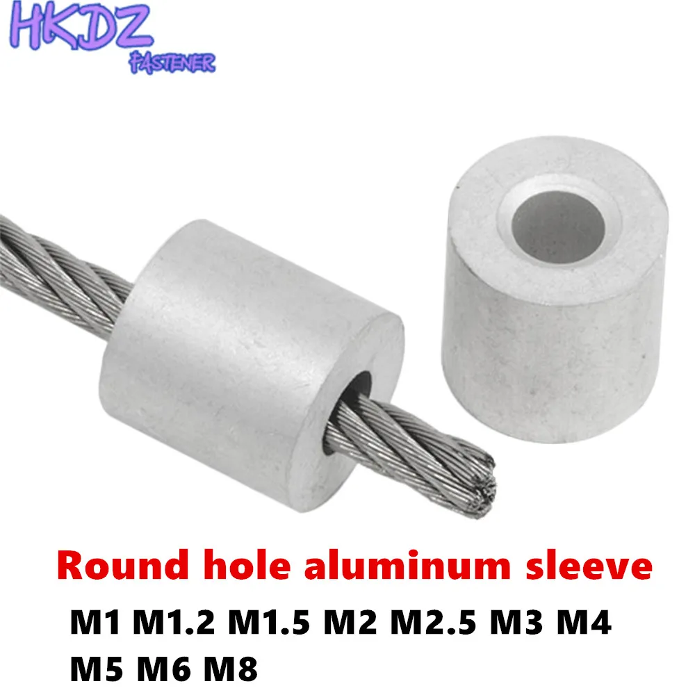 White Round Hole Aluminum Cable Crimps Sleeves Cable Ferrule Stops for ...