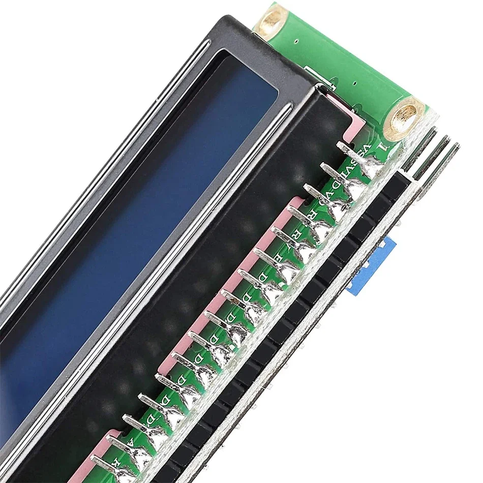 16x2 Blue/Green Screen LCD with I2C Serial Interface Adapter Module