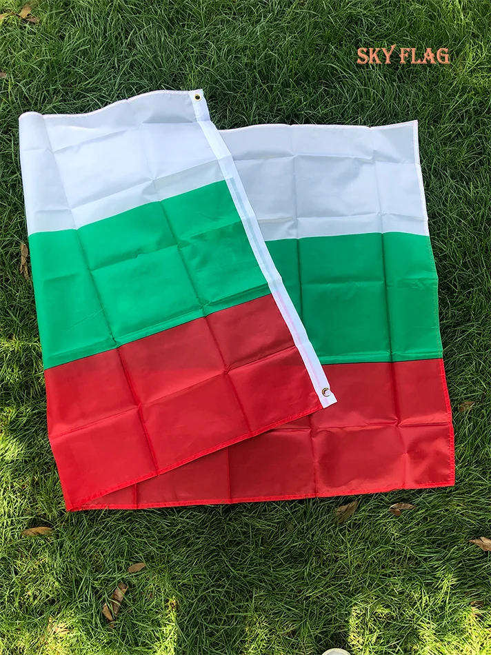 SKY FLAG Bulgarian Nationalflaggen 90x150cm Polyester Europa EU Weiß Grün Rot BG BGR Bulgarienflagge – Detail 5