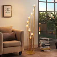 2pcs 9 Arm Candelabra Floor Candle Holders Tall Set for Wedding Gold Candelabras Candle Stand 4