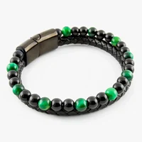 Stainless Steel Bracelet Tiger Eye Stone Beads Bracelet Natural Lava Stone Beads Stainless Steel Bracelet Men Women Jewelry 6