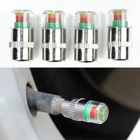 4pc Car Tire Pressure Test Cap High Precision Copper Core Auto Monitor 3 Color Eye Tire Pressure Indicator Valve Automobile Part 2