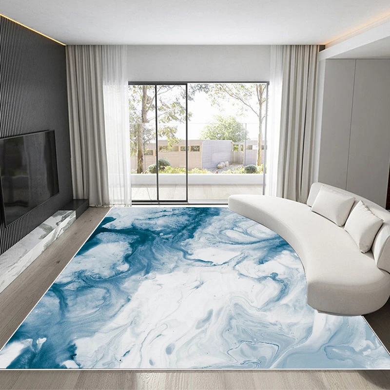 Nordic Abstract Style Rugs for Living Room Marble Pattern Decoration Sofa Coffee Table Carpet Anti-slip Lounge Bedroom Floor Mat 3