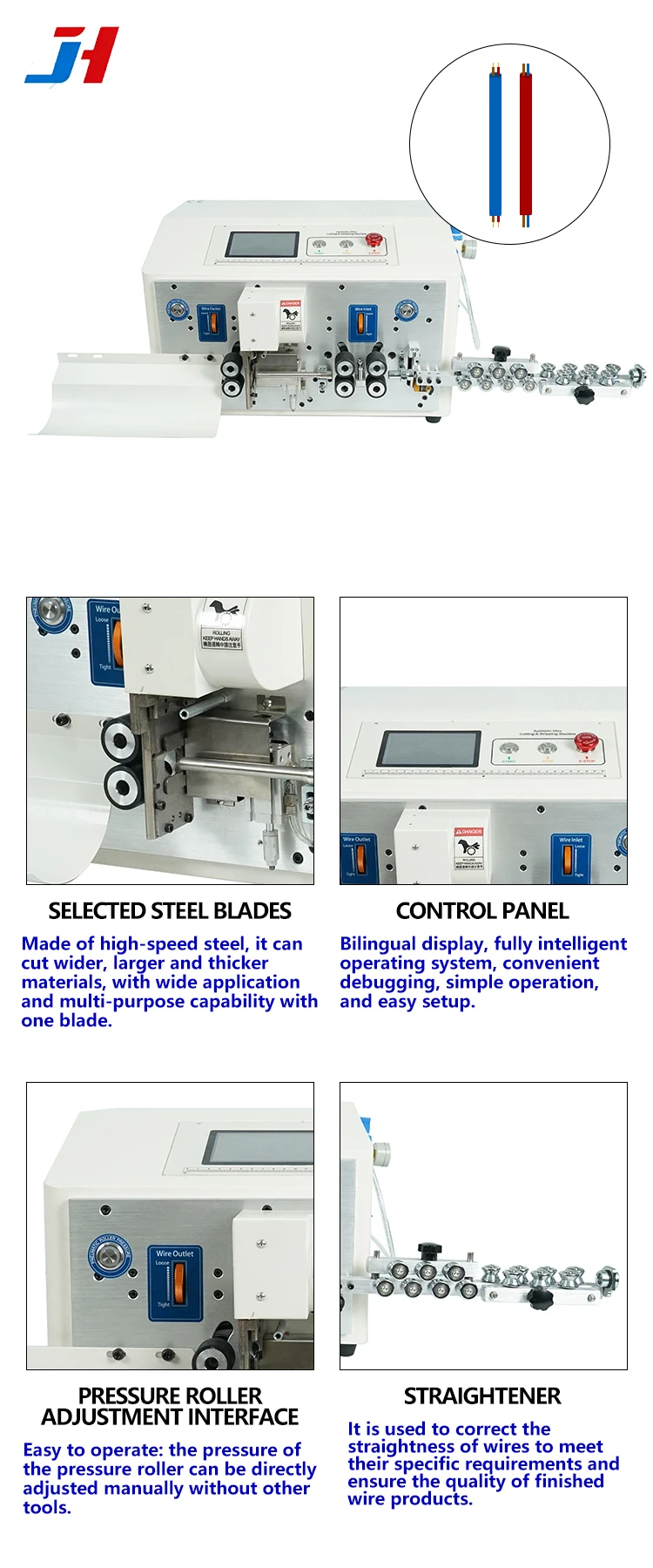 Automatic Wire Stripping Machine JH-608-YHT6-6 Computer Type Stripping Tool for