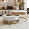 Round Lift-top Nesting Coffee Tables with 2 Drawers for Living Room, Coffee Table 5