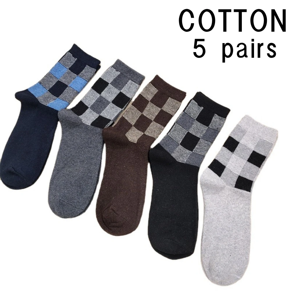 

5 Pairs High Quality New Imitation Wool Socks Thickened Warm Winter Men's Socks Business Casual Men's Mid-Tube Sports Socks