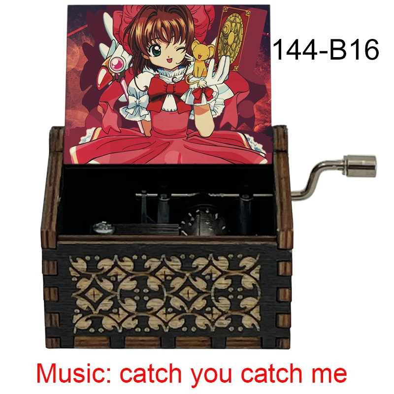 Anime Cardcaptor Sakura Music Catch You Catch Me Hand Wooden Music Box Gift for Fans Girls Christmas Party New Year Gift