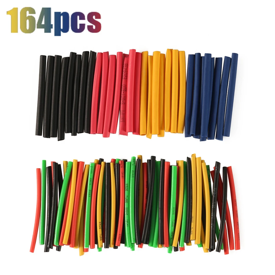 Kit De 328 Piezas De Tubo Termorretráctil - 8 Tamaños, 5 Colores, Relación 2:1