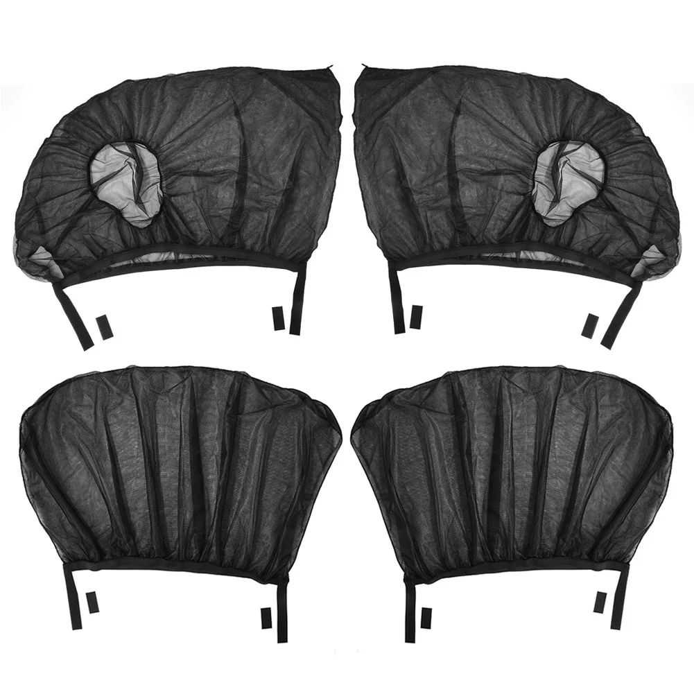 car sun shade Universal Car Side Window Sunshade Set Front + Rear Mesh Anti Mosquito Sun Shade Screen Double Anti-UV Auto Accessories car seat protector Other Exterior Accessories