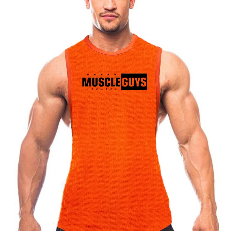 Mesh Gewoon Gym Tank Top Mannen Open Side Spier Mouwloos Shirt Workout Stringer Kleding Bodybuilding Singlets Fitness Vest