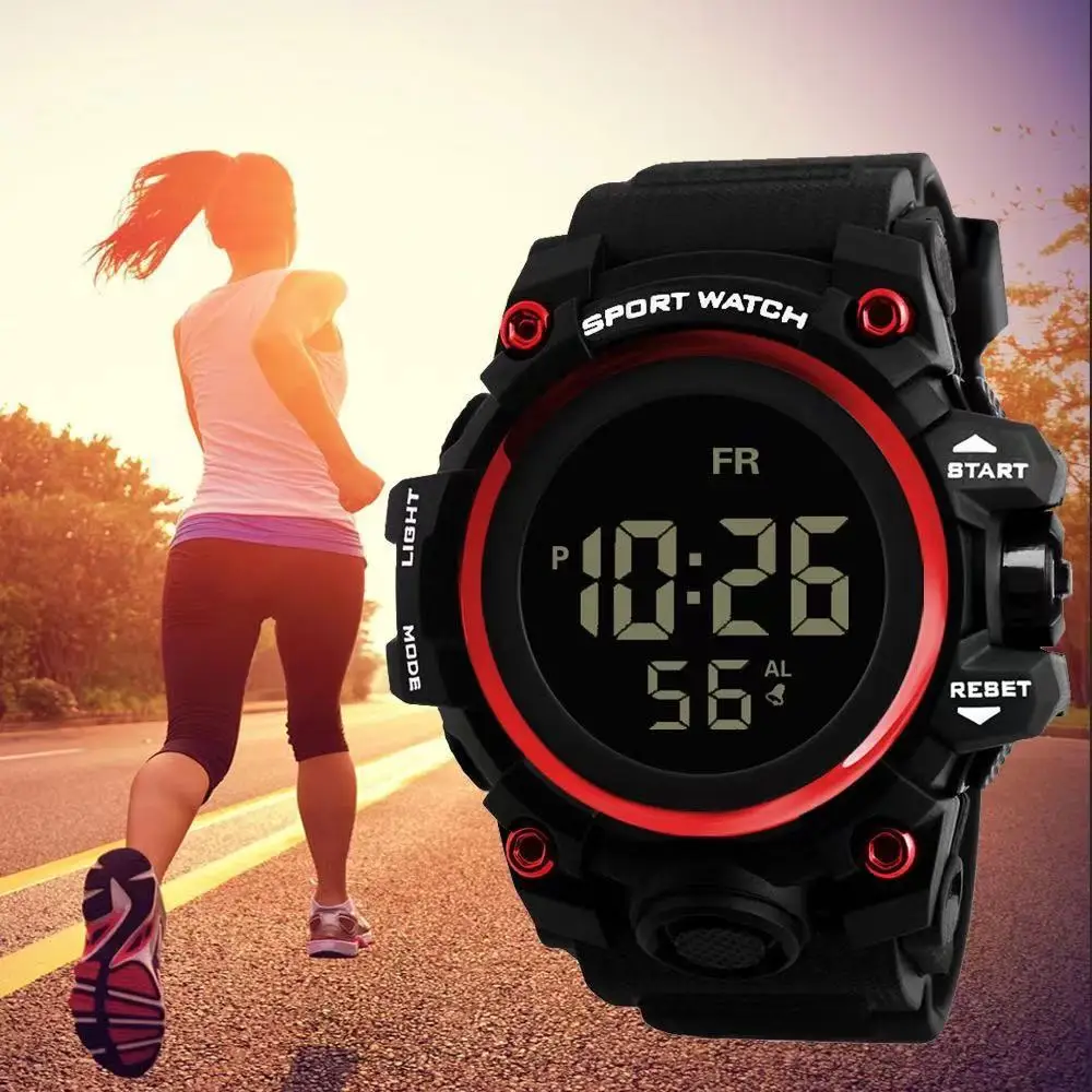 Large dial electronic watch men's multifunctional sports electronic watch