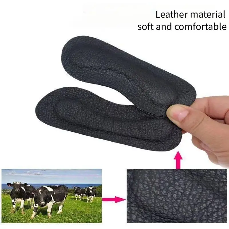 Cowhide Heel Protectors Stickers Sneakers Heels Feet Pads Genuine Leather Non Slip Shoe Pads Foot Pain Relievers Shoes Inserts