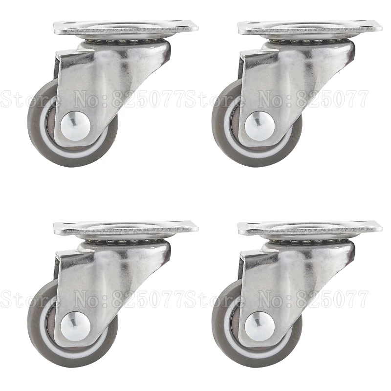 

Brand New 4PCS 1Inches Universal Swivel Castors Rubber Super Silent Wheels Table Trolley Flower Stand Furniture Casters