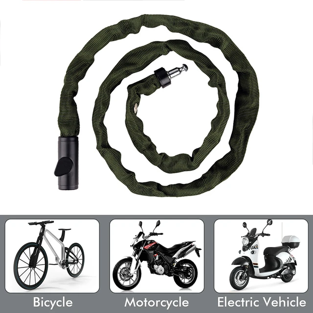 Cadena 120cm Acero Antirrobo Para Moto Bicicleta Con Clave De