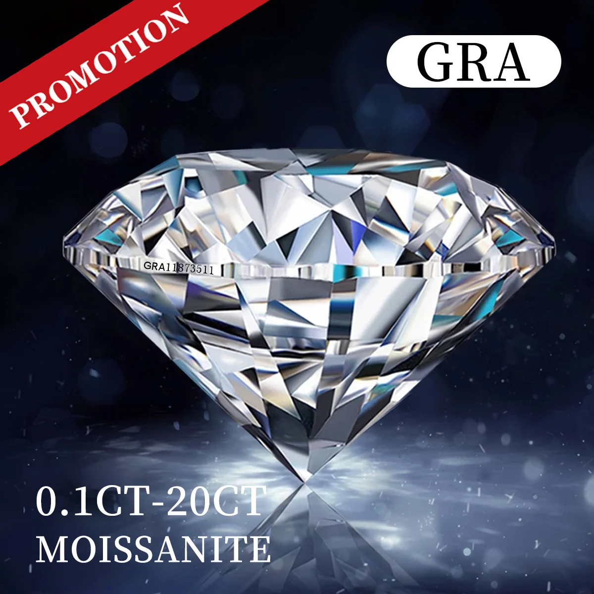 LOT DE DIAMANTS CVD en vrac 0,70 mm rond, couleur D, clarté IF