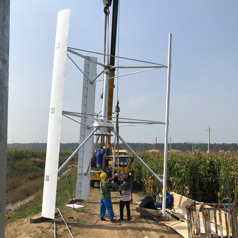 CE Certified Noise Free 3KW-10KW Vertical Wind Turbine Three-Phase 380V Grid Connected System Off Grid System 48V-380V Suitable