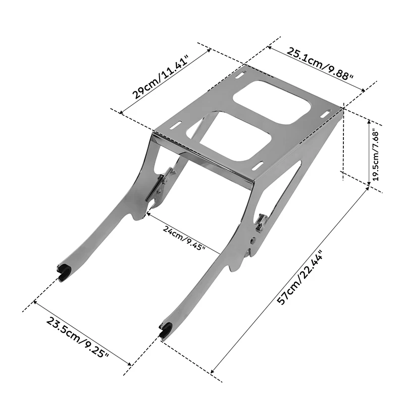 Motorcycle Two Up Mounting Rack For Harley Tour Pak Softail Deluxe FLDE-Heritage Classic FLHC FLHCS -