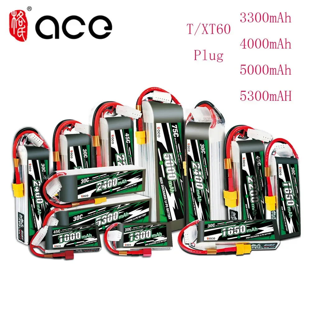 

Gens ACE 3300 мАч/4000 мАч/5000 мАч/5300 мАч 2S 3S 7,4 11,1 В 1C 30C 45C авионика с T/XT60 вилкой модели самолета, литиевая батарея