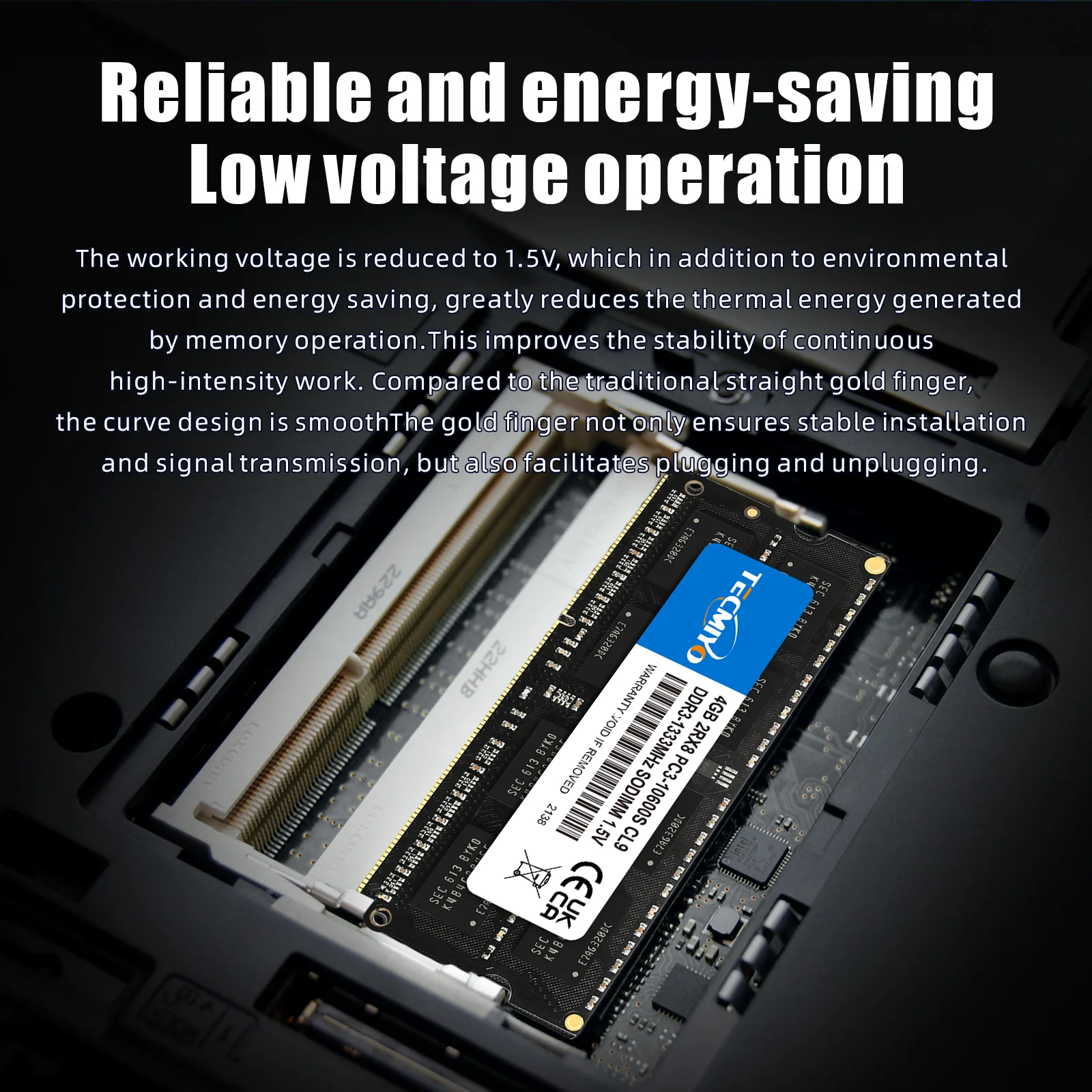 Tecmiyo-sodimm Memória Portátil 2x4gb 1333 Mhz Ddr3 1.5v Pc310600s Não-ecc-preto - Imagem 3