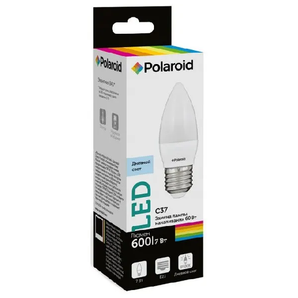 Лампа Polaroid C37 7W 6500K E27 600lm | - Цена: 