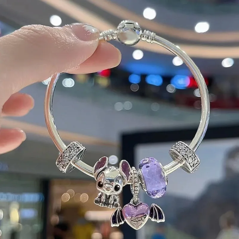Bracelet Breloques Lilo Et Stitch – Acier Inoxydable – Neuf Avec étiquettes – Sans Marque
