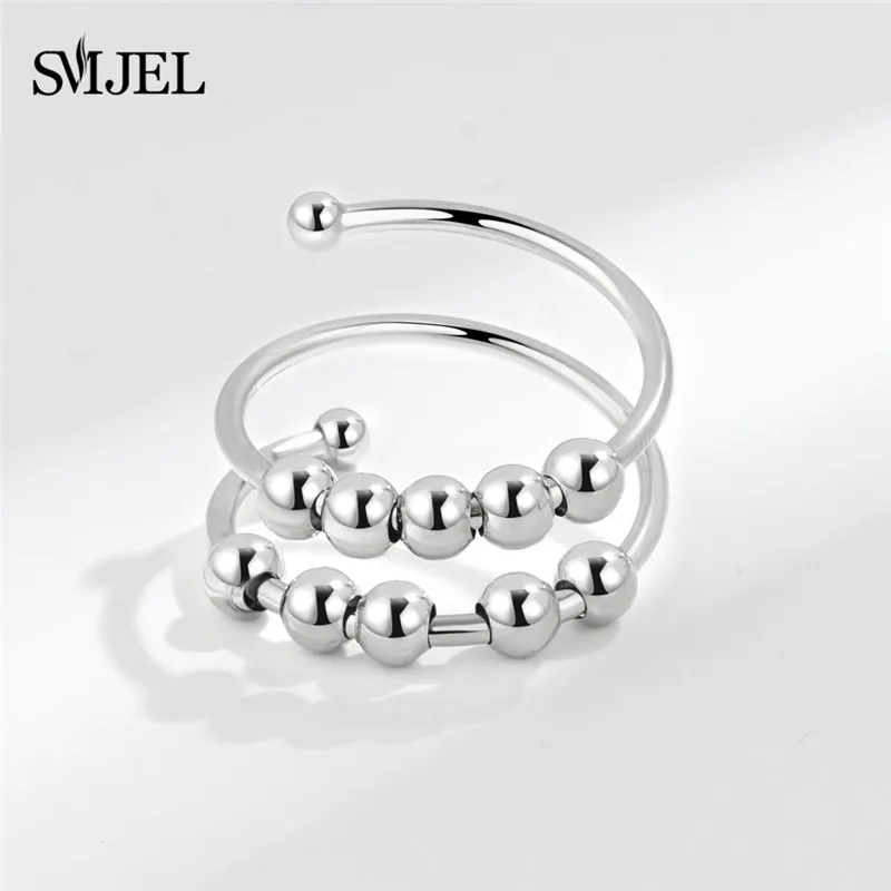 Elegant Beaded Spinner Ring - Anti-Stress Fidget Jewelry
