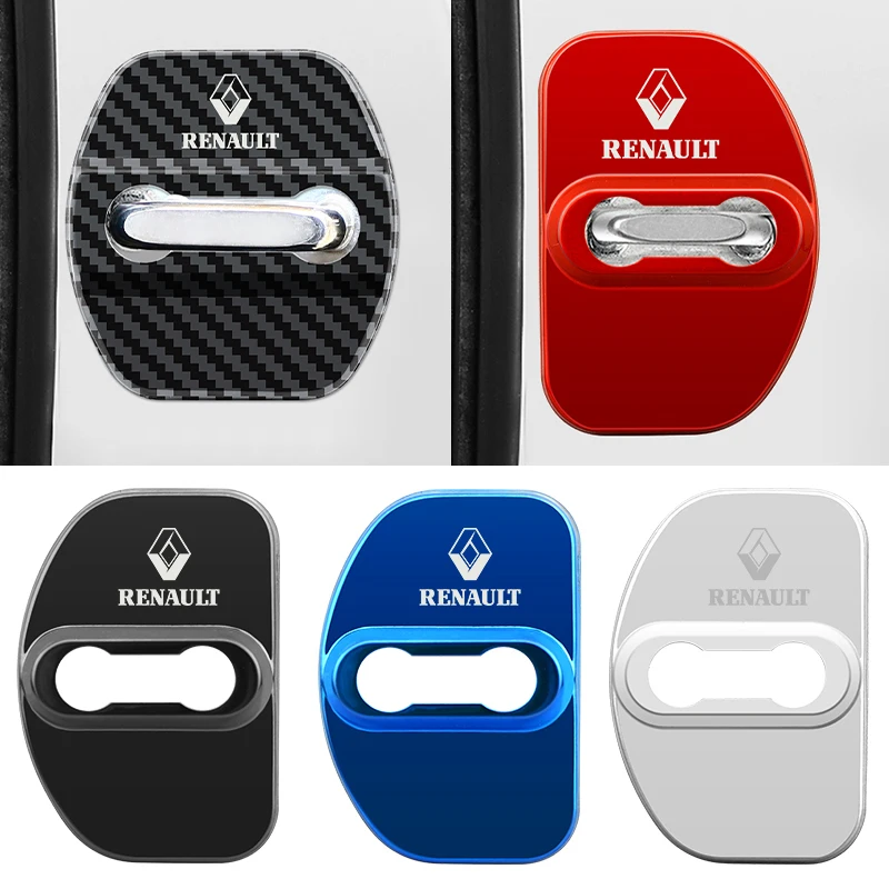 Set Di 4 Copri Serratura Per Auto In Acciaio Inossidabile – Compatibili Con Renault Koleos, Duster, Megane 2, Effetto Fibra Di Carbonio, Antiruggine