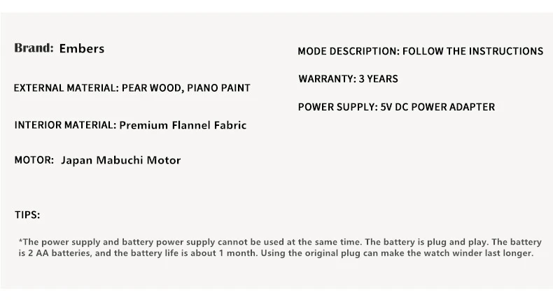 S508ab8d0911546ebb5460ada5a27dd01U Embers Luxury Single Watch Winder Battery Wooden Shaker Watch Box Automatic Winder Glass Storage Case Mabuchi Motro Mallzona