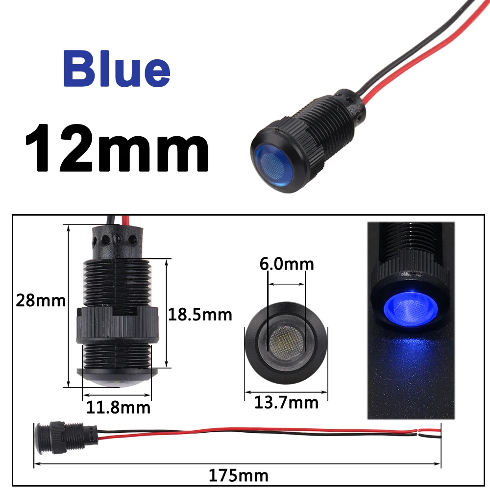 Multi-Color LED Indicator Light - Plastic Signal Dot Lamp (1 to 5 Pieces)