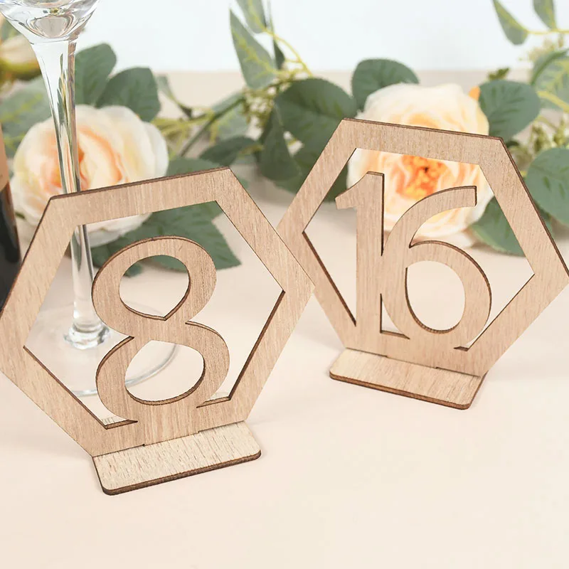 Wedding Number Wooden Table Place Card Rustic Wedding Engagement Reception Seat Decoration Number Signs Event Party Supplies
