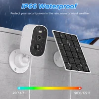 Caméra WiFi 1080P solaire extérieure sans fil alimentée par batterie balle caméra de sécurité PIR alarme de mouvement stockage en nuage Audio bidirectionnel 4