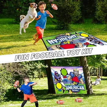 VATOS Rugby Football Toss Target Games with 2 Soft Footballs Indoor Outdoor Hanging Football Goal Throw Game Toy for Boys Girls 4