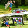 VATOS Rugby Football Toss Target Games with 2 Soft Footballs Indoor Outdoor Hanging Football Goal Throw Game Toy for Boys Girls 4