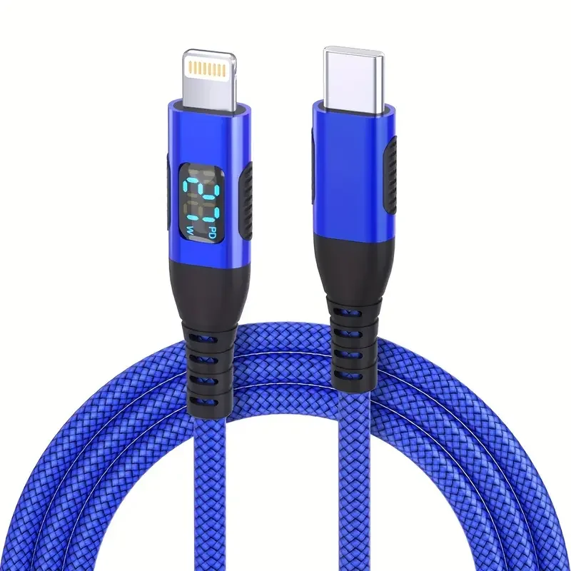 PD27W USB C-라이트닝 고속 충전 케이블 고속 데이터 전송 레드 나일론 직조 전력 전송 아이폰 14 13 12 11용
