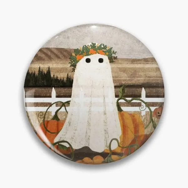 

There Is A Ghost In The Pumpkins Patch Ag Soft Button Pin Women Gift Brooch Hat Metal Cartoon Cute Jewelry Badge Funny Lover