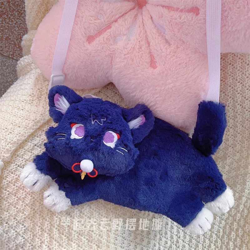 

Game Genshin Impact Wanderer Balladeer Cute Cat Plush Doll Anime Plushie Messenger Bag Cosplay Accessories Kawaii Birthday Gift