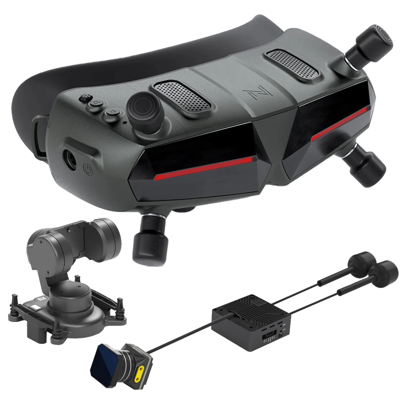 Caddx Walksnail Avatar HD Goggles X with Avatar HD pro kit (Dual Antennas Version) and GM3 Gimbal Head Tracking for FPV Drones thumbnail 2