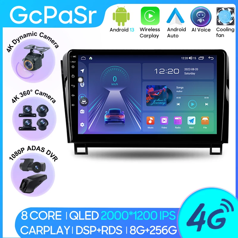 

Автомобильный радиоприемник Carplay для Toyota Tundra XK50 2007-2013, GPS-навигация, мультимедийный плеер, Android, авто, стерео, Bluetooth, без DVD, 2din